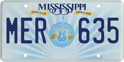 MS license plate MER635