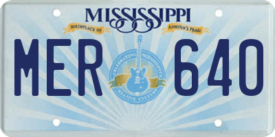 MS license plate MER640
