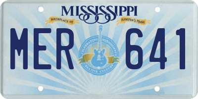MS license plate MER641