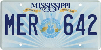 MS license plate MER642