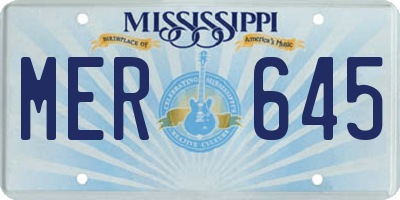 MS license plate MER645
