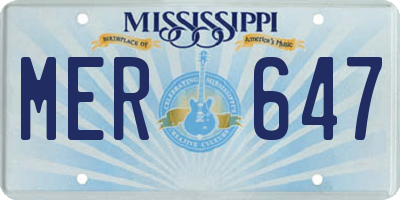 MS license plate MER647