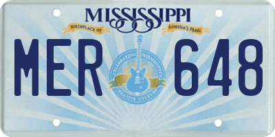 MS license plate MER648