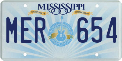 MS license plate MER654