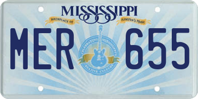 MS license plate MER655