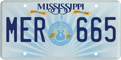 MS license plate MER665