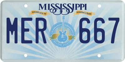 MS license plate MER667