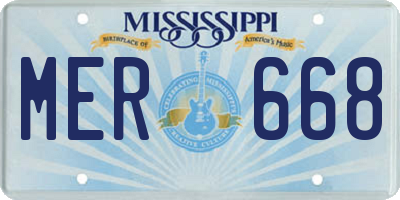 MS license plate MER668