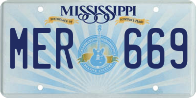 MS license plate MER669