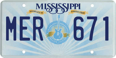 MS license plate MER671