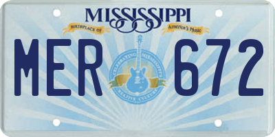 MS license plate MER672