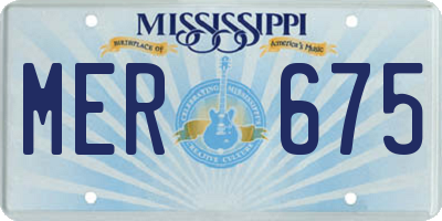 MS license plate MER675
