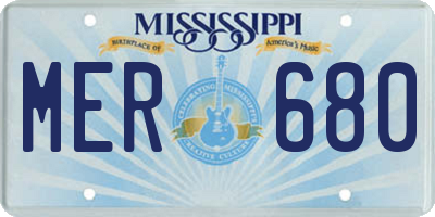 MS license plate MER680