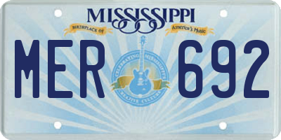 MS license plate MER692