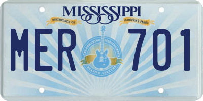 MS license plate MER701