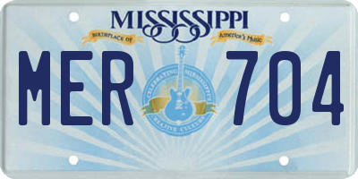 MS license plate MER704