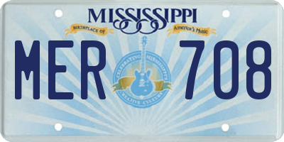 MS license plate MER708