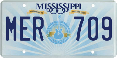 MS license plate MER709