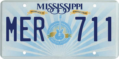 MS license plate MER711