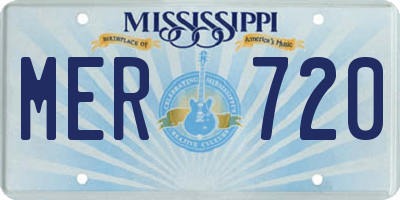 MS license plate MER720