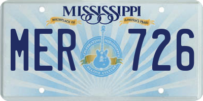 MS license plate MER726