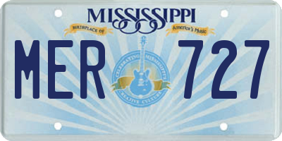 MS license plate MER727