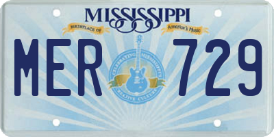 MS license plate MER729