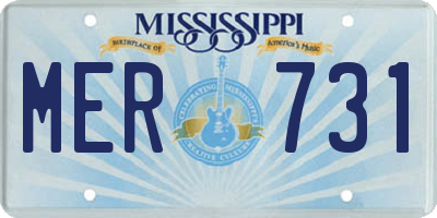 MS license plate MER731