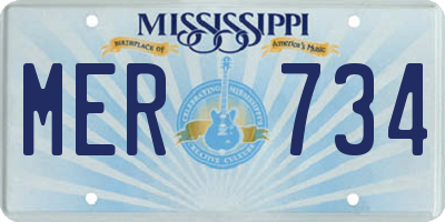 MS license plate MER734