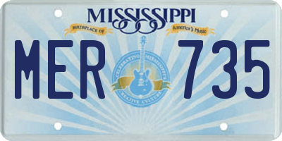 MS license plate MER735
