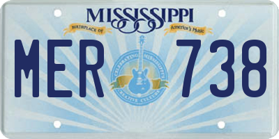 MS license plate MER738