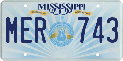 MS license plate MER743