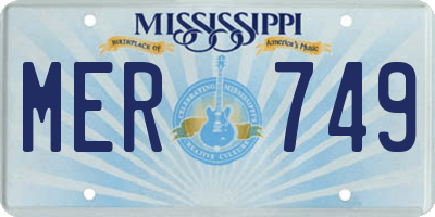 MS license plate MER749