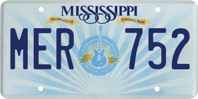 MS license plate MER752