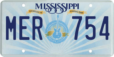 MS license plate MER754