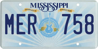 MS license plate MER758