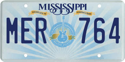 MS license plate MER764