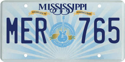 MS license plate MER765