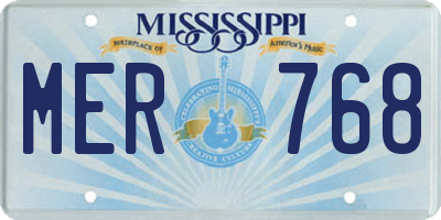 MS license plate MER768