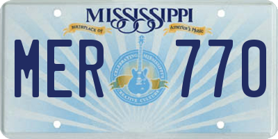 MS license plate MER770
