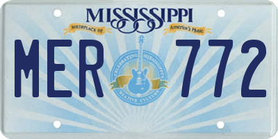 MS license plate MER772