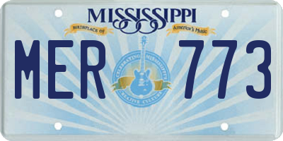 MS license plate MER773