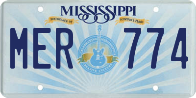MS license plate MER774