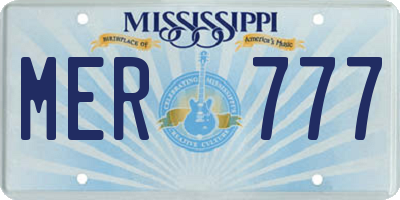 MS license plate MER777