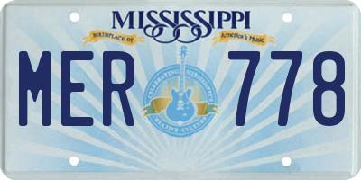 MS license plate MER778