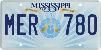 MS license plate MER780