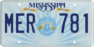 MS license plate MER781
