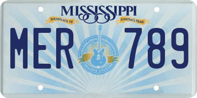 MS license plate MER789