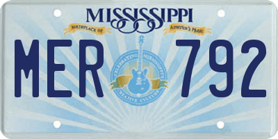 MS license plate MER792