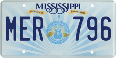 MS license plate MER796